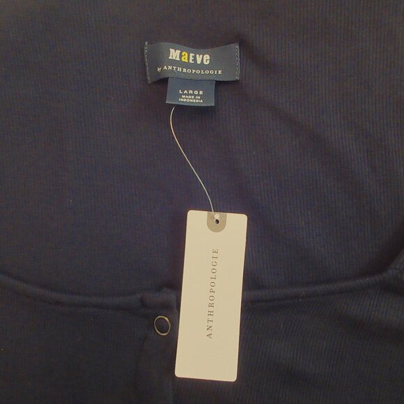 NWT Anthropologie Maeve Square-Neck Button-Front Cardigan Top In Black - Picture 9 of 12